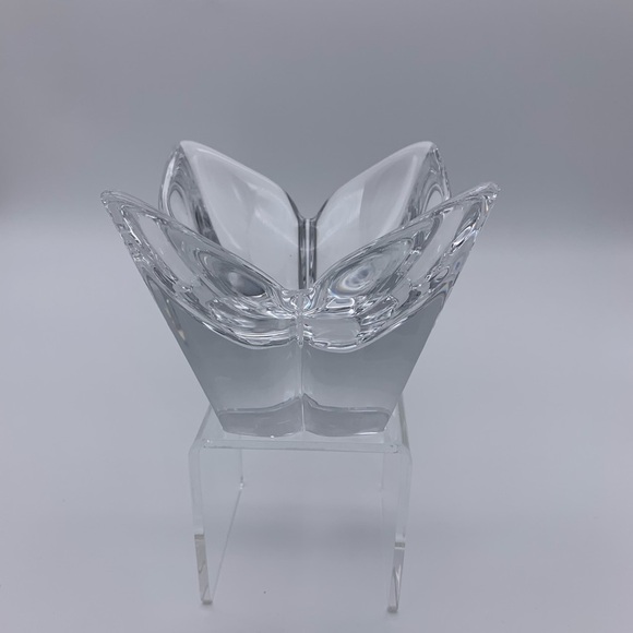 Orrefors (Signed) Crystal Lotus Design Votive/Bowl -Vintage Made in Sweden - Picture 4 of 10